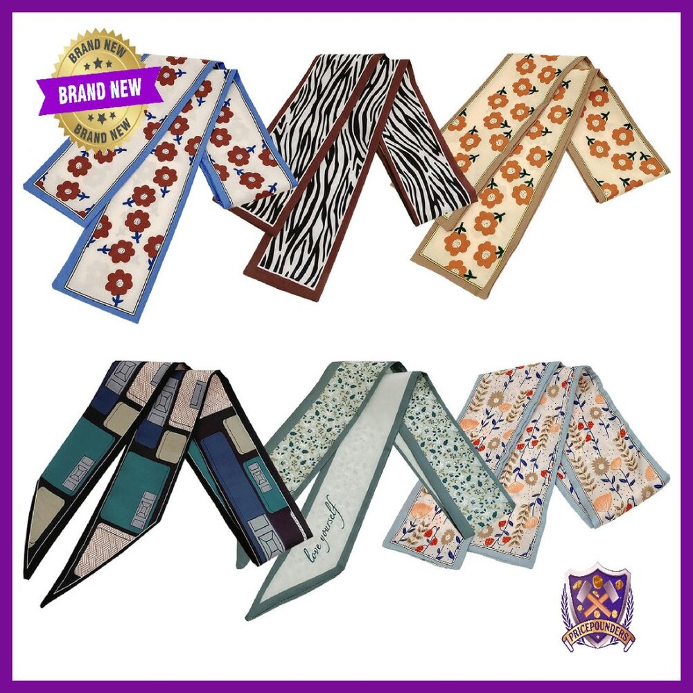 Silk Polyester Bandana Scarf 95cm Versatile Neck Hair Accessory